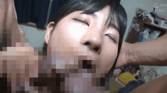 沖乃麻友のダブルフェラGIF