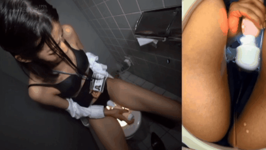 千葉多香子の男子トイレでオナニーGIF